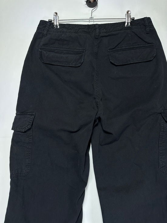 Zara Cargo Pants Black Straight Leg Utility Patch Pocket Size 8 - Picture 7 of 7
